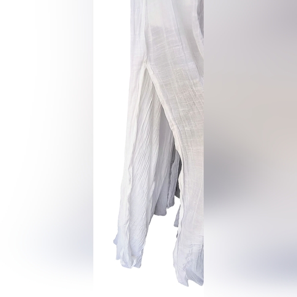 Say What? White Maxi Boho Festival Brunch Dress with Red Floral Embroidery XL - Picture 9 of 14